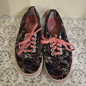 Vans Black and Pink Hello Kitty Sneakers